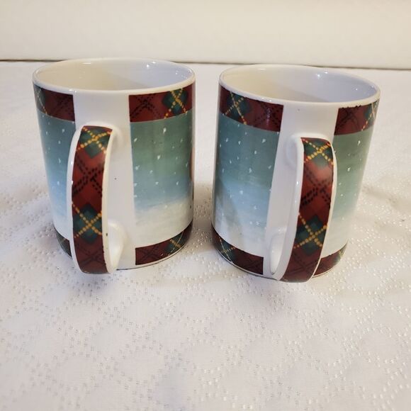 Block VTG " Father Christmas " Coffee Mug Set of 2 - Picture 3 of 9